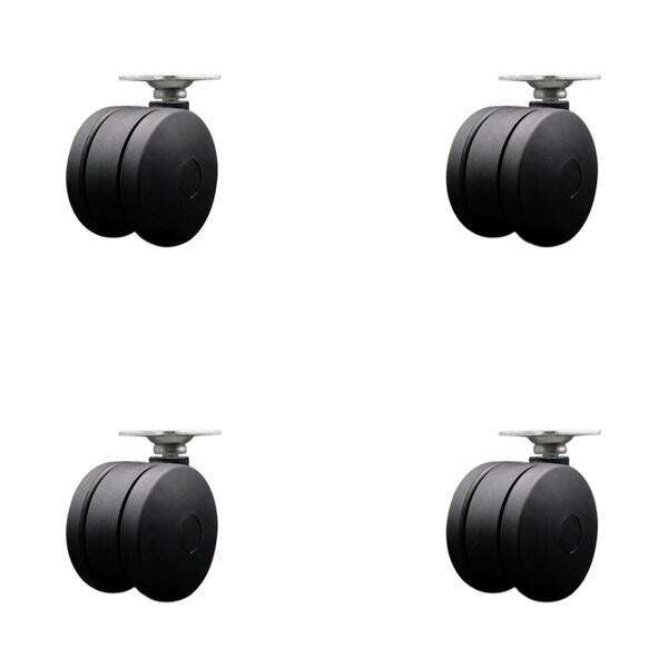 Service Caster 3'' Furniture Casters Nylon Twin Wheel Top Plate , 4PK SCC-UHTP02S75-NYS-4 - main